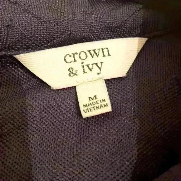 Crown and Ivy Navy Blue and Orange Midi Dress Medium - Picture 3 of 6